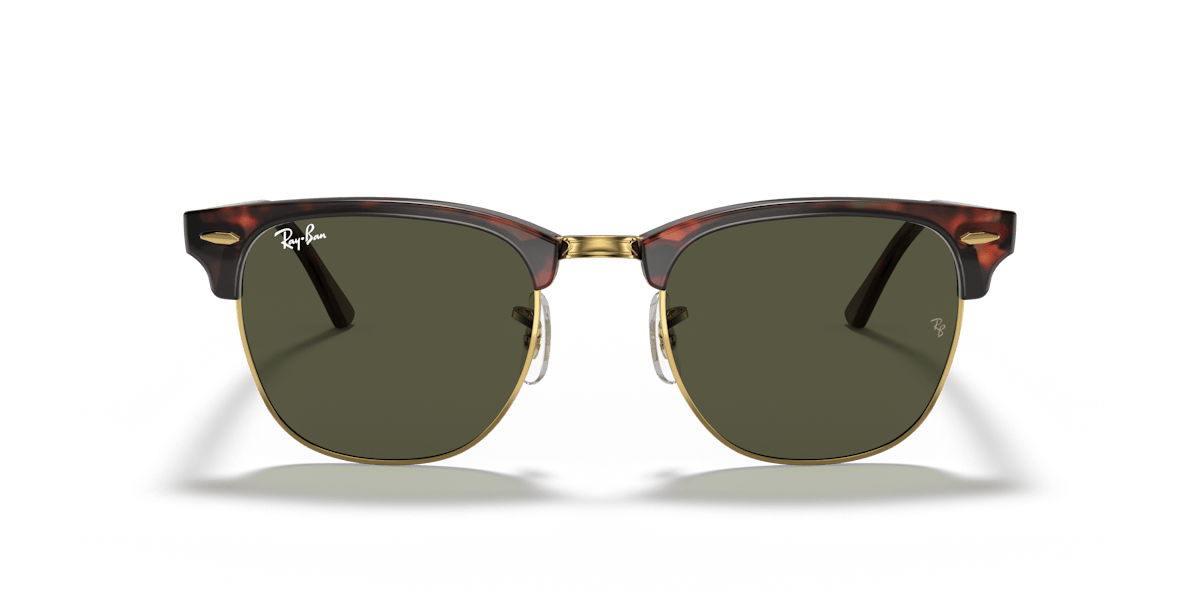 Ray-Ban Clubmaster RB3016 W0366 tortoise on gold green lenses