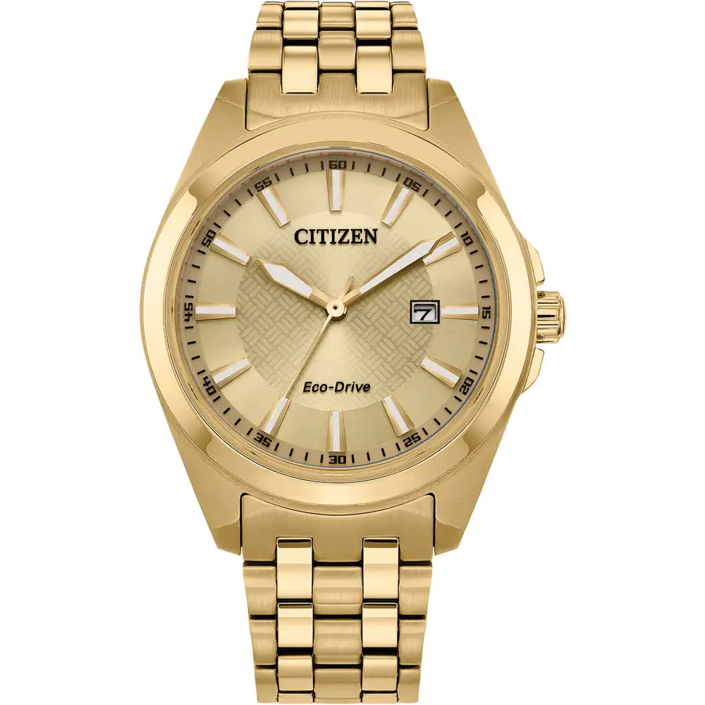 Citizen Eco-Drive BM7532-54P Men's Champagne Dial Gold-Tone Bracelet Watch