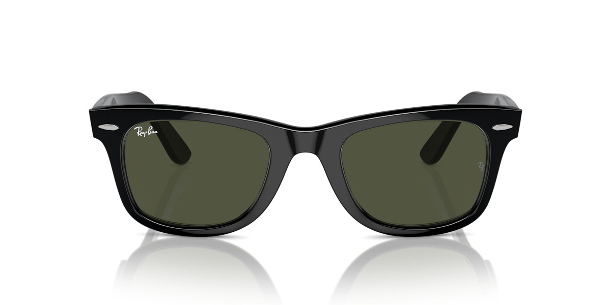 Ray-Ban Original Wayfarer RB2140 901 black frame green lenses