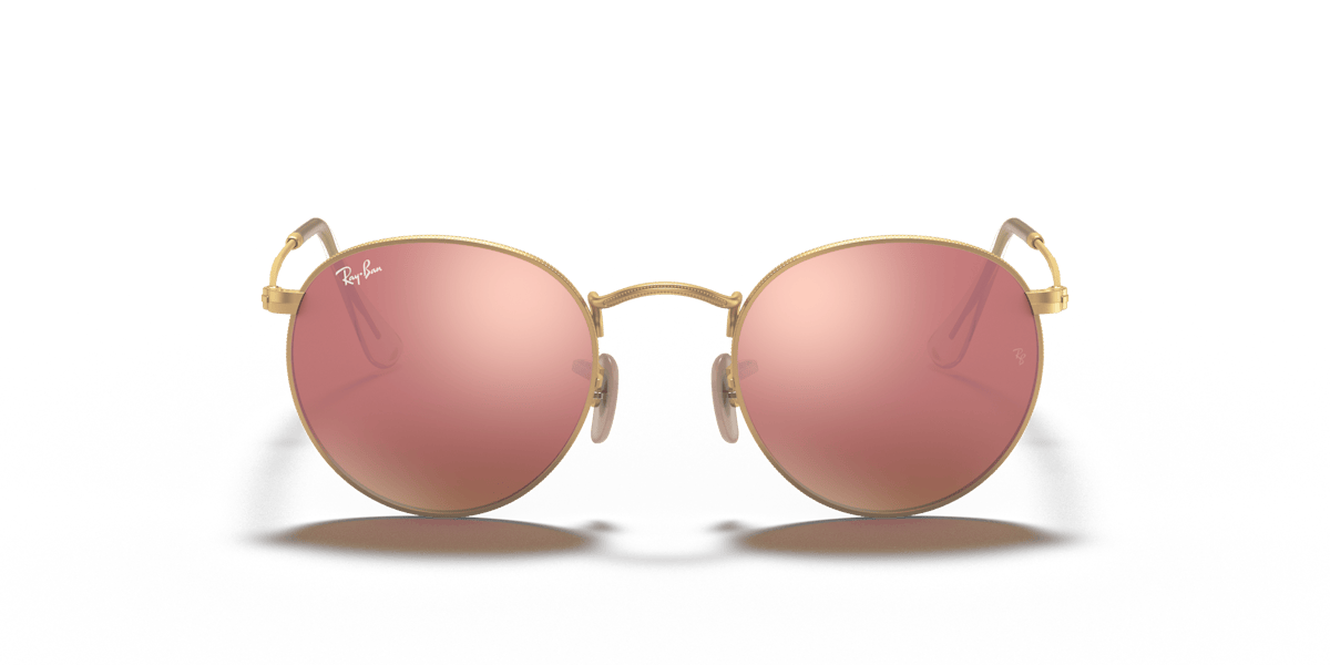 Ray-Ban Round Metal RB3447 112/Z2 gold brown flash