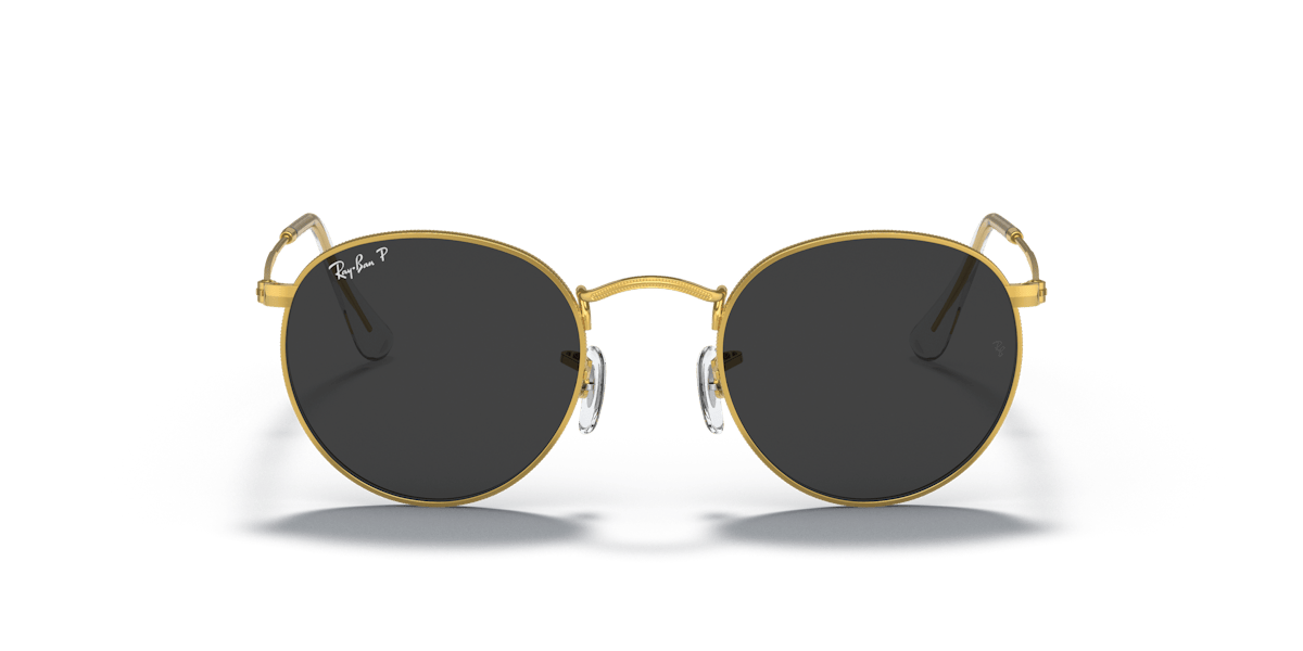 Ray-Ban Round Metal RB3447 919648 gold black polarised