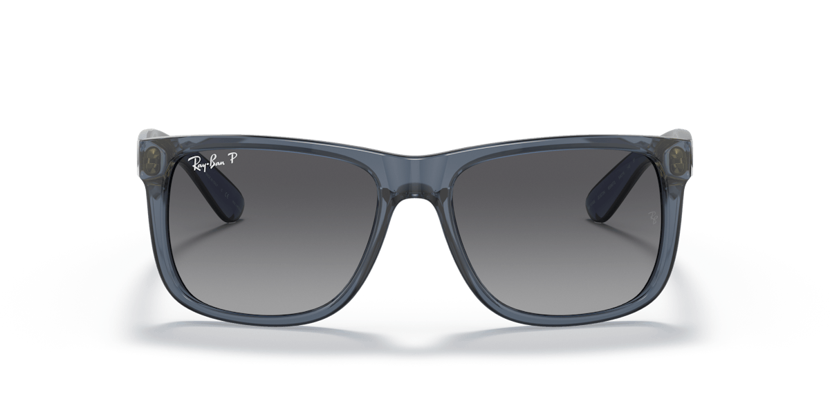 Ray-Ban Justin RB4165 6596T3 transparent blue grey polarised lenses