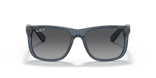 Ray-Ban Justin RB4165 6596T3 transparent blue grey polarised lenses
