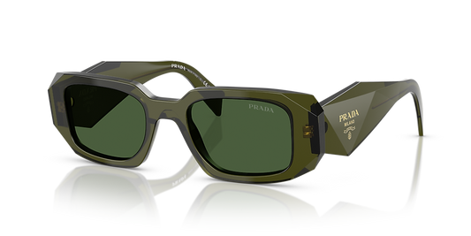 Prada Symbole PR 17WS 19Z-1I0 Transparent Bottle Green Sunglasses
