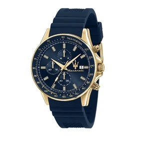 Maserati Sfida R8871640004 Blue Chronograph Silicone Strap Men's Watch