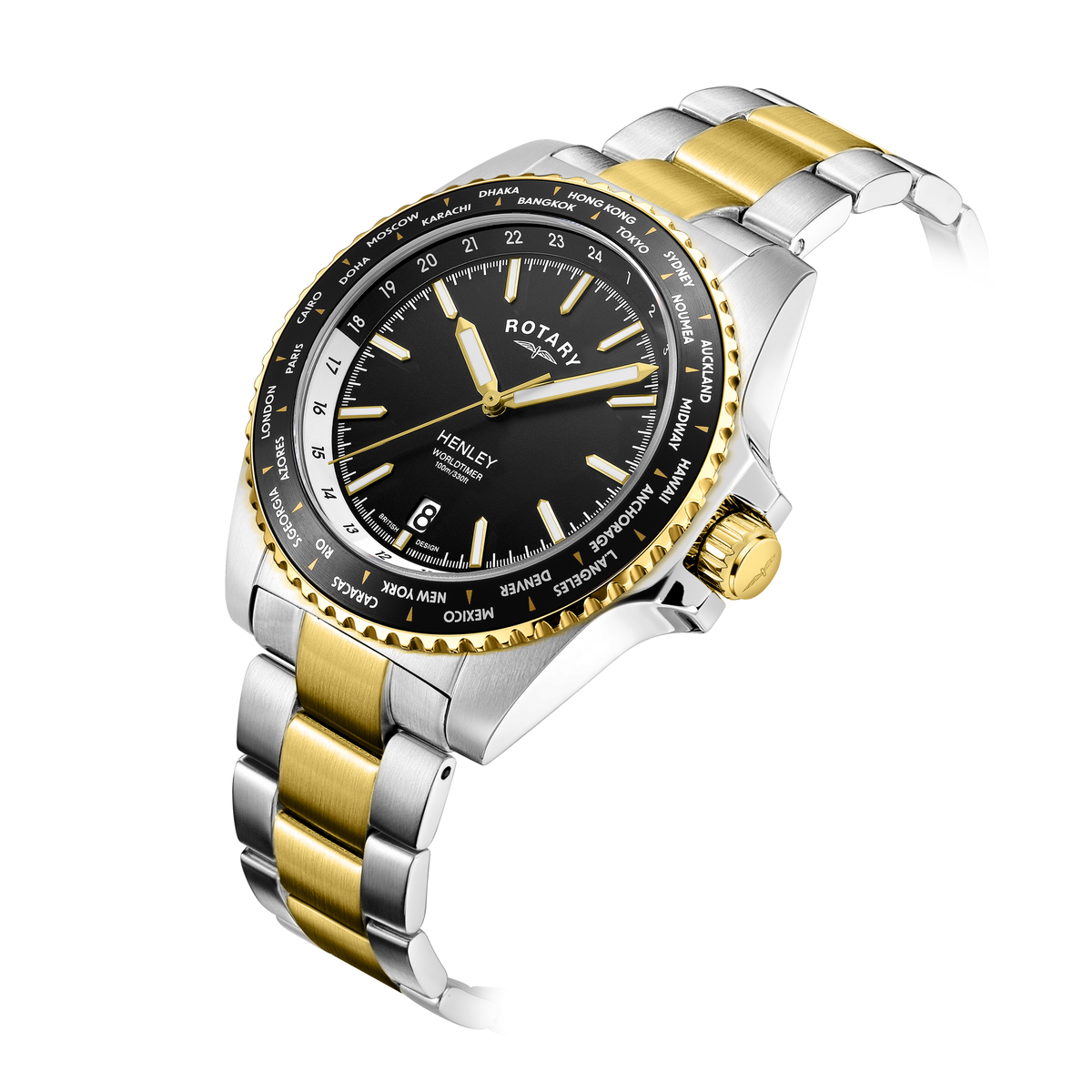 Rotary GB05371/04 world timer bezel with 24 cities