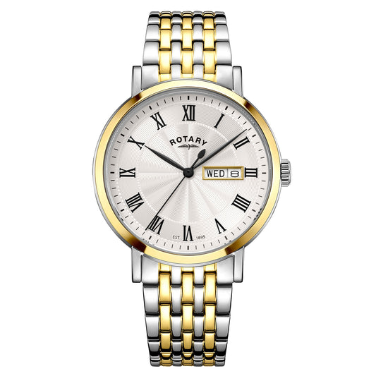 Rotary Heritage GB05421/01 two-tone men's watch with white Roman dial