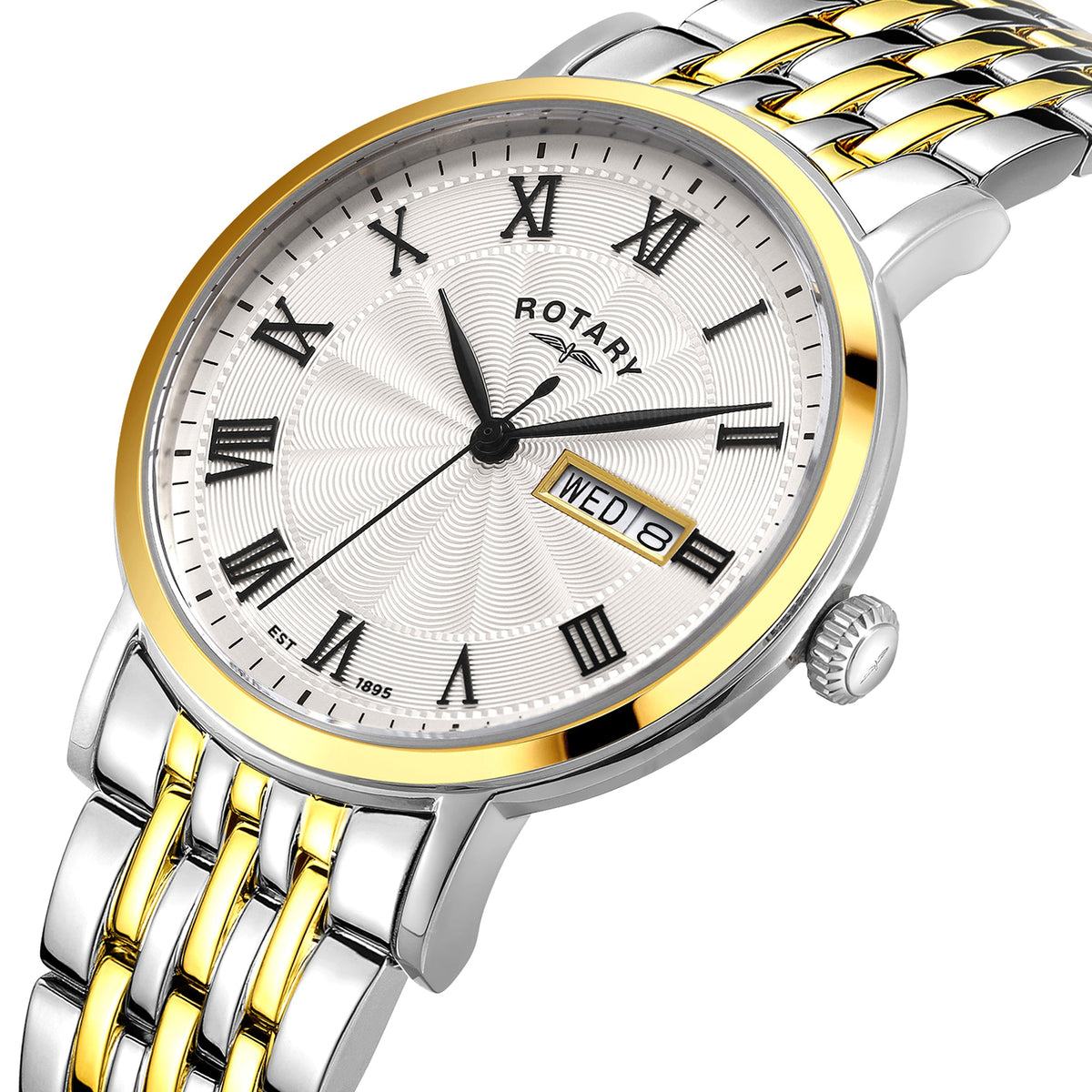 Rotary GB05421/01 white guilloche dial