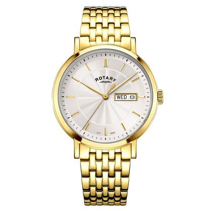 Rotary Heritage GB05423/02 gold men's watch with white dial