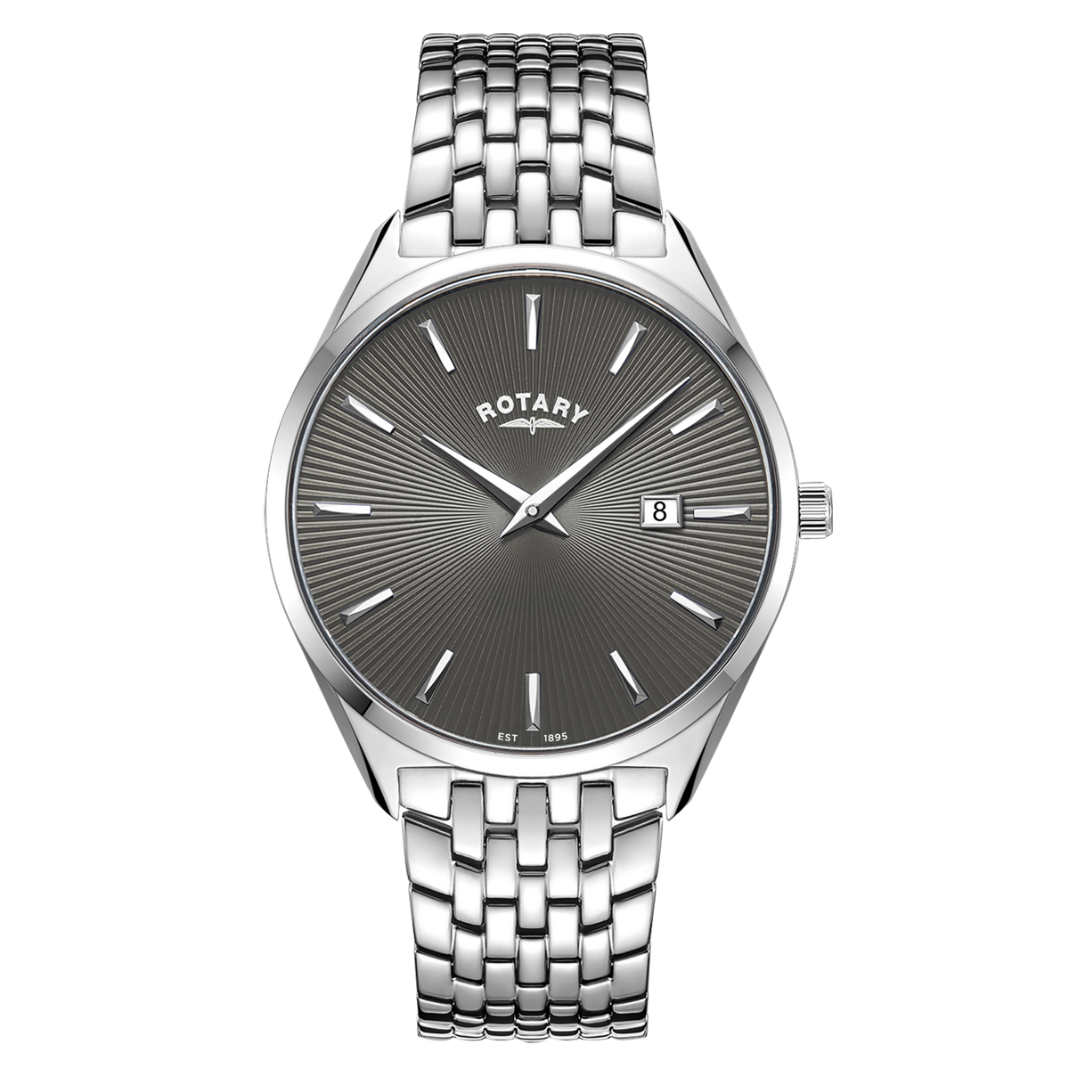 Rotary Ultra Slim GB08010/74 stainless steel men's watch with grey dial