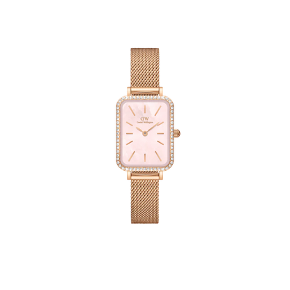 Daniel Wellington Quadro Lumine Bezel Melrose Pink Mother of Pearl DW00100669 Women's Watch