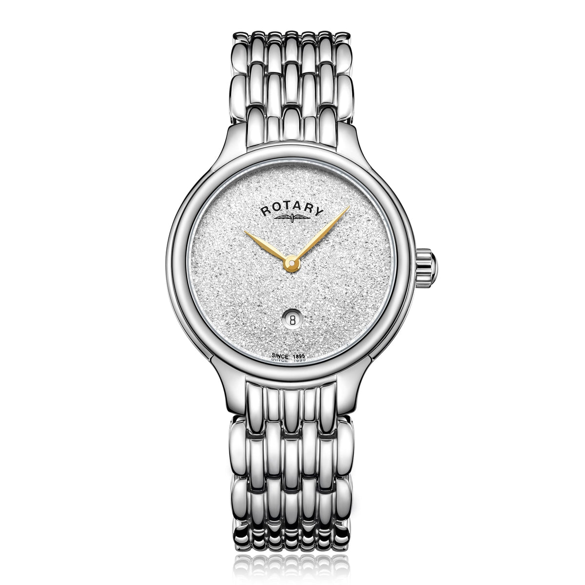 Rotary LB00405/33 crystal set ladies' watch on stainless steel bracelet