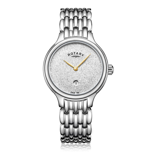 Rotary LB00405/33 crystal set ladies' watch on stainless steel bracelet