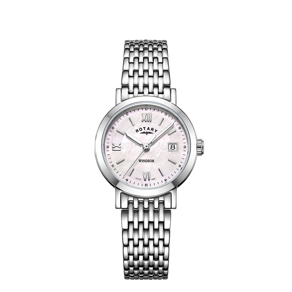 Rotary LB05300/39 ladies' watch with pink mother of pearl dial