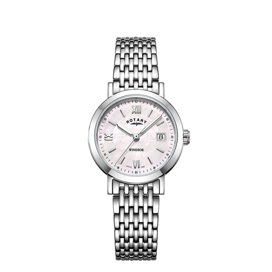 Rotary LB05300/39 ladies' watch with pink mother of pearl dial