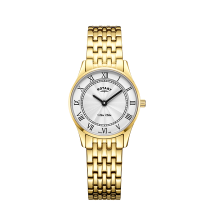 Rotary Ultra Slim LB08303/01 gold ladies' watch with white dial