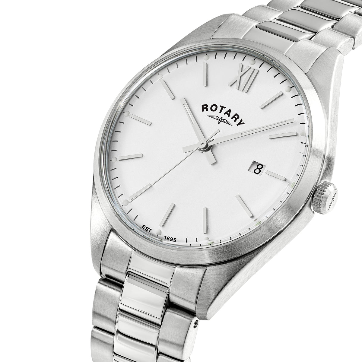 Rotary RGB10003/01 white dial with date window