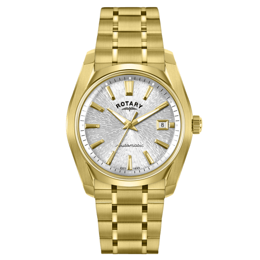 Rotary Lumen Automatic RGB10010/06 gold men's watch with white dial