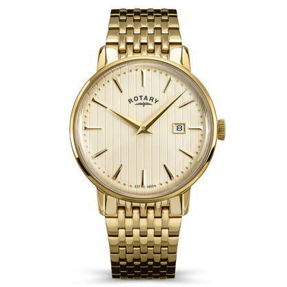 Rotary 1895 RGB10048/31 gold men's watch with champagne dial