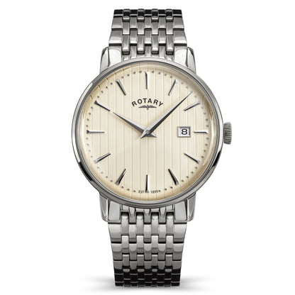 Rotary 1895 RGB10049/31 stainless steel men's watch with cream dial