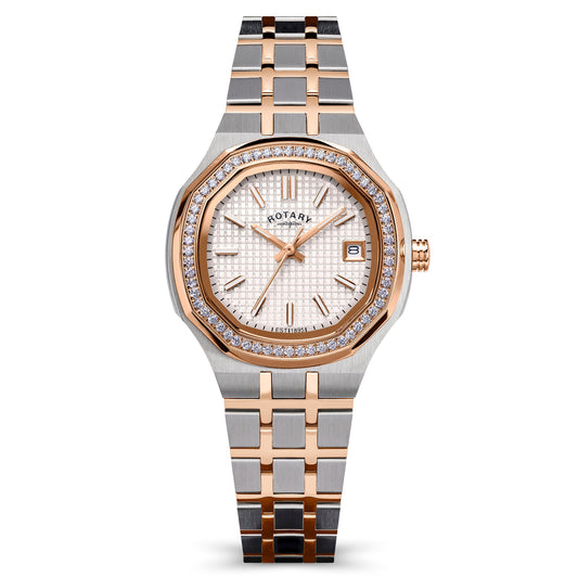 Rotary Brilliance RLB10015/01 two-tone crystal set ladies' watch