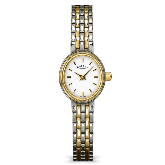 Rotary Cocktail RLB10034/02 two-tone ladies' watch with white dial