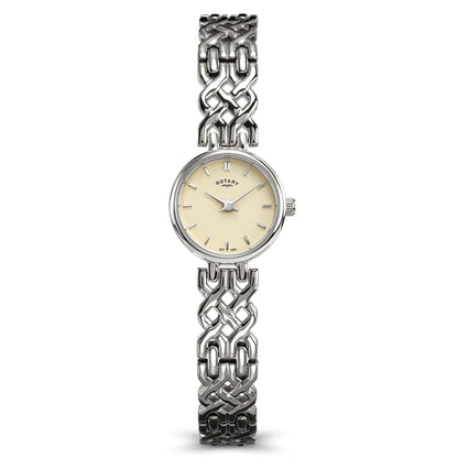 Rotary 1895 RLB10045/70 stainless steel ladies' watch with cream dial