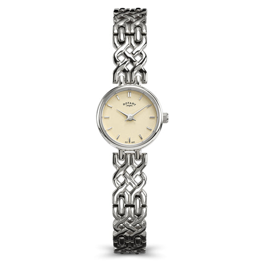 Rotary 1895 RLB10045/70 stainless steel ladies' watch with cream dial