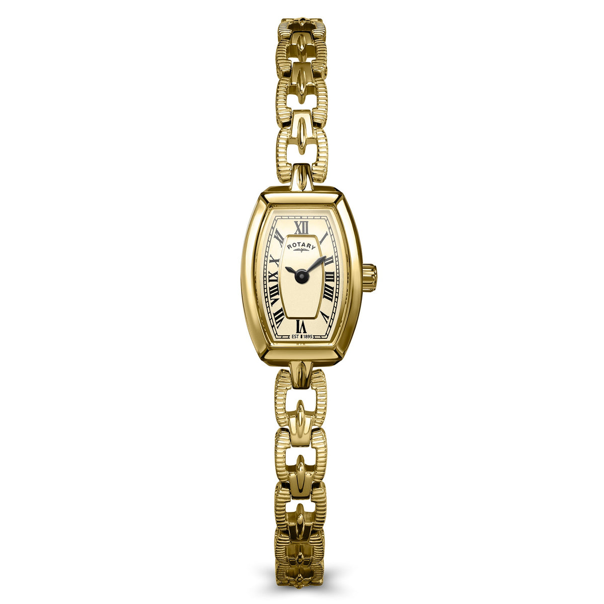 Rotary 1895 Tonneau RLB10052/03 gold ladies' watch with champagne dial