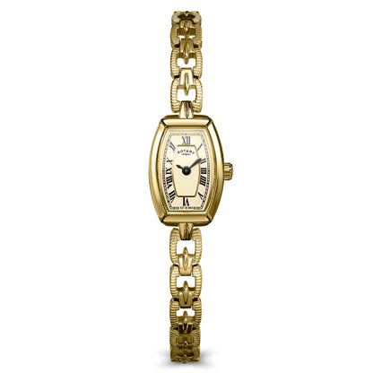 Rotary 1895 Tonneau RLB10052/03 gold ladies' watch with champagne dial