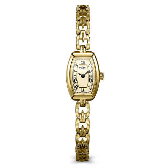 Rotary 1895 Tonneau RLB10052/03 gold ladies' watch with champagne dial