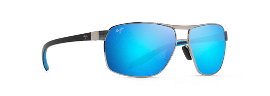 MAUI JIM BLUE THE BIRD CHROME W/ BLK & BLU TEMP   MJ835-17A