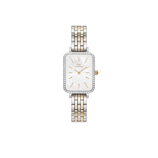 Daniel Wellington Quadro Lumine Bezel 5-Link Two-Tone Mother of Pearl DW00100671
