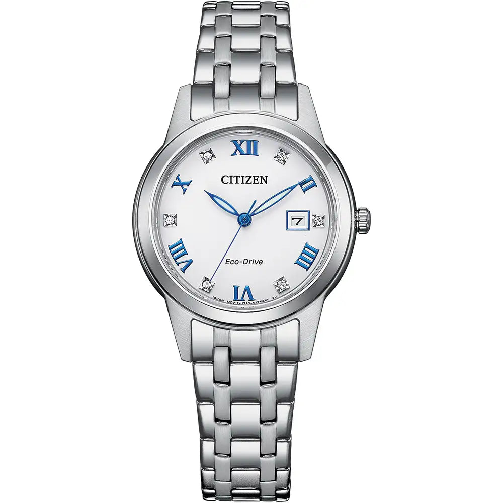 Citizen Silhouette Crystal Eco-Drive FE1240-81A White Dial Watch