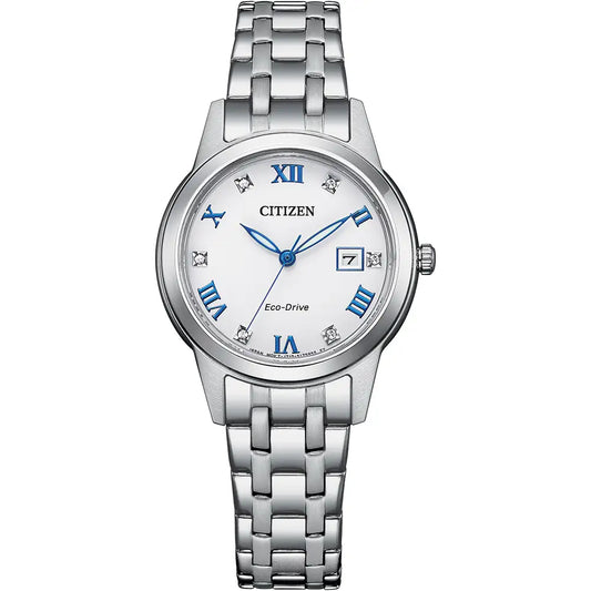 Citizen Silhouette Crystal Eco-Drive FE1240-81A White Dial Watch