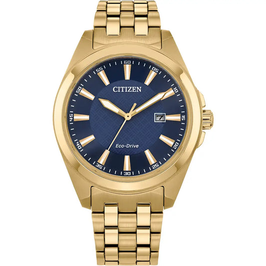 Citizen Eco-Drive BM7532-54L Men's Blue Dial Gold-Tone Bracelet Watch