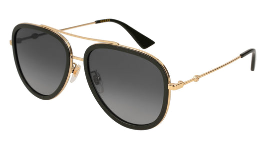 GUCCI GG0062S 011 GOLD GOLD GREY 57